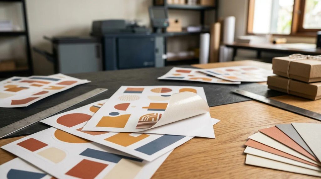 Ilustrasi cetak stiker hvs laminating